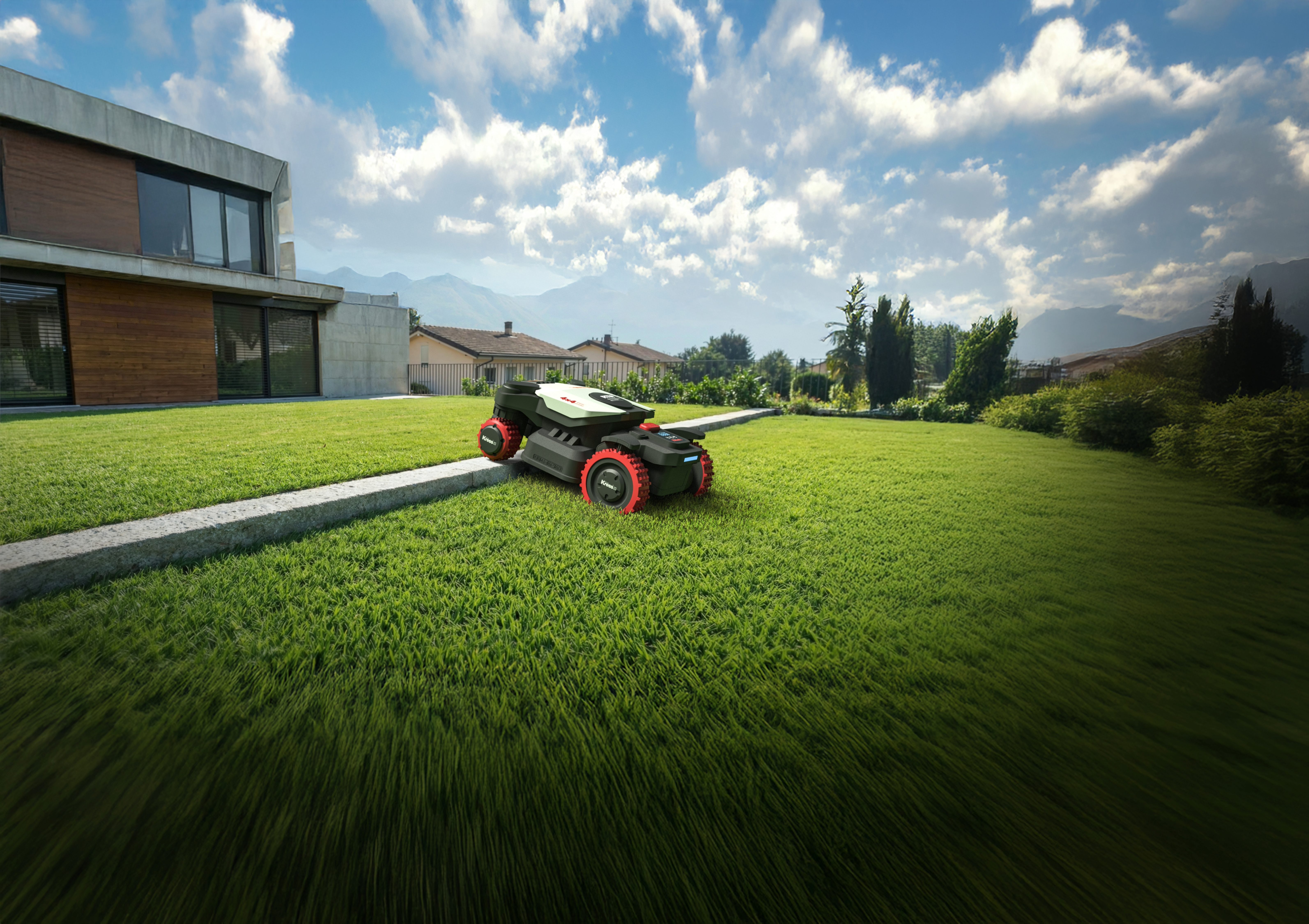 Kress EyePilot® 4×4 RTKⁿ 3000 m² AI AWD robotic lawn mower with Stereo  VSLAM camera, ZeroTrim
